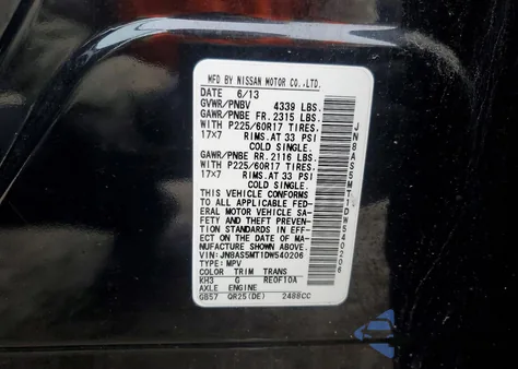 2013 Nissan Rogue S from USA, damaged, VIN JN8AS5MT1DW540206